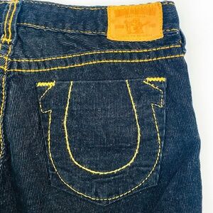 Vintage Rare True Religion Corduroy Flare Jeans Size 31 Y2K Style